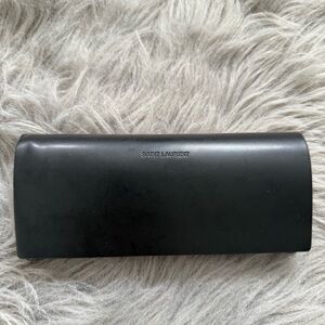 Saint Laurent Black Leather Sunglasses Case